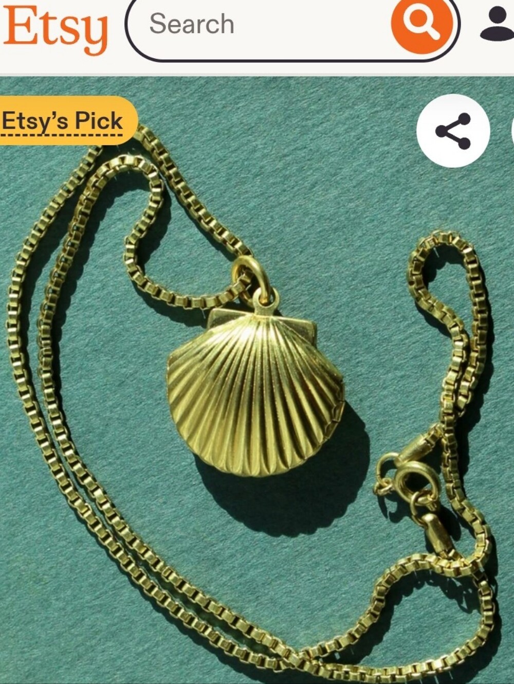 Gold-Tone Seashell Locket Necklace BUNDLE